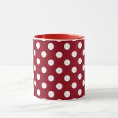 White Polka Dots auf Crimson Red Tasse (Zentrum)