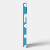 White Polka Dots auf Peacock Blue Background Case-Mate iPhone Hülle (Rückseite / Rechts)