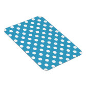 White Polka Dots auf Peacock Blue Background Magnet (Rechte Seite)