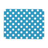White Polka Dots auf Peacock Blue Background Magnet (Horizontal)