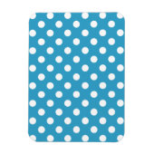 White Polka Dots auf Peacock Blue Background Magnet (Vertikal)