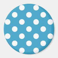 White Polka Dots auf Peacock Blue Background
