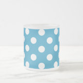White Polka Dots auf Peacock Blue Background Mattglastasse (Mittel)