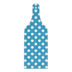 White Polka Dots auf Peacock Blue Background Schneidebrett