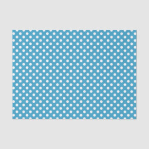 White Polka Dots auf Peacock Blue Background Seidenpapier