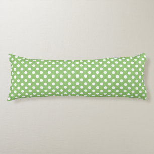 White Polka Dots auf Pistachio Green Seitenschläferkissen