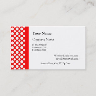 White Polka Dots auf Red Business Cards Visitenkarte