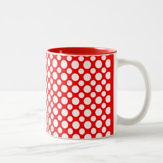 White Polka Dots auf Red Coffee Tasse (Rechts)