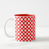 White Polka Dots auf Red Coffee Tasse (Links)