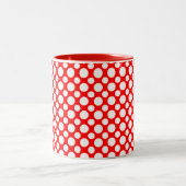 White Polka Dots auf Red Coffee Tasse (Mittel)