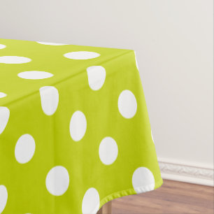 White Polka Dots auf tropischen Limonen Tischdecke