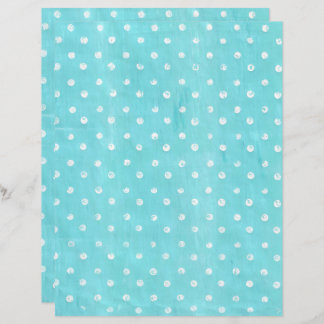 White Polka Dots auf türkisfarbenem Scrapbook Pape