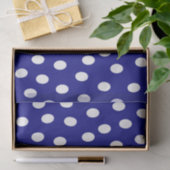White Polka Dots Blue Seidenpapier (Geschenk)