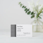 White Polka dots Custom Initial Business Cards Visitenkarte (Stehend Vorderseite)
