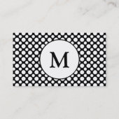 White Polka dots Custom Initial Business Cards Visitenkarte (Rückseite)
