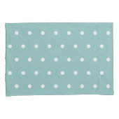 White Polka Dots Eggshell Blaue geometrische Muste Kissenbezug (Vorderseite-Rechts)