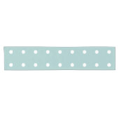 White Polka Dots Eggshell Blaue geometrische Muste Kurzer Tischläufer (Horizontal)