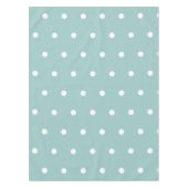 White Polka Dots Eggshell Blaue geometrische Muste Tischdecke (Vorderseite)