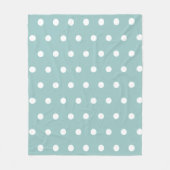 White Polka Dots Geometric Muster Eggshell Blau Fleecedecke (Vorderseite)