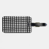 White Polka Dots Gepäckanhänger mit Ledergurt (Rückseite horizontal)