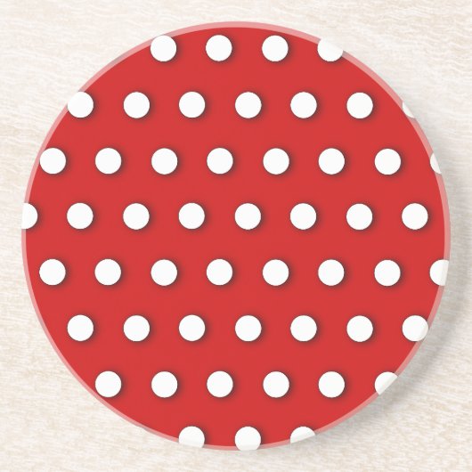 White Polka Dots Getränkeuntersetzer (Vorne)