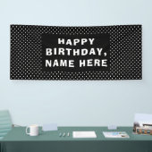 White polka Dots Happy Birthday Banner (Messe)