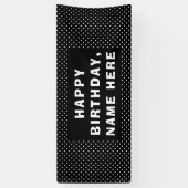 White polka Dots Happy Birthday Banner (Vertikal)