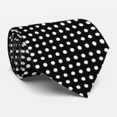 White Polka Dots Krawatte (Gerollt)