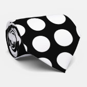 White Polka Dots Krawatte (Gerollt)