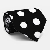 White Polka Dots Krawatte (Gerollt)