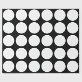 White Polka Dots Large Geometric Pattern Black Geschenkpapier (Flach)