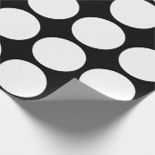 White Polka Dots Large Geometric Pattern Black Geschenkpapier (Ecke)