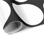 White Polka Dots Large Geometric Pattern Black Geschenkpapier (Rolleneckpunkt)