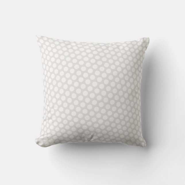 White Polka Dots Light Gray Custom Gift Kissen (Vorderseite)