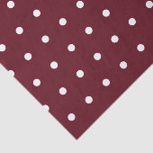 White Polka Dots Muster auf Herbst Burgund Seidenpapier (Ausschnitt)