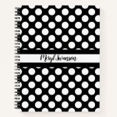 White Polka Dots Notizbuch (Vorderseite)