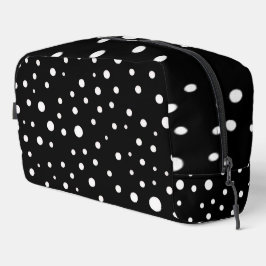 White Polka Dots on Black Waschbeutel