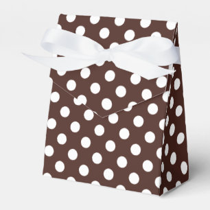 White Polka Dots on Brown Geschenkschachtel