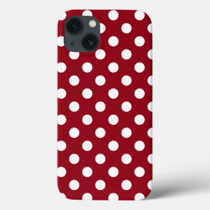 White Polka Dots on Crimson Red Case-Mate iPhone Hülle