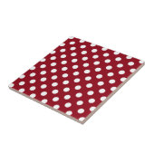 White Polka Dots on Crimson Red Fliese (Seite)