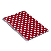 White Polka Dots on Crimson Red Notizblock (Rechte Seite)