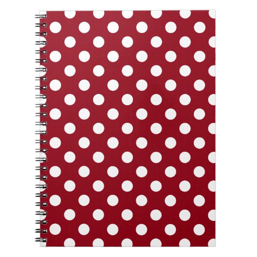 White Polka Dots on Crimson Red Notizblock (Vorderseite)