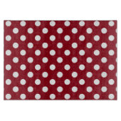 White Polka Dots on Crimson Red Schneidebrett (Vorderseite)