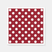 White Polka Dots on Crimson Red Serviette (Vorderseite)