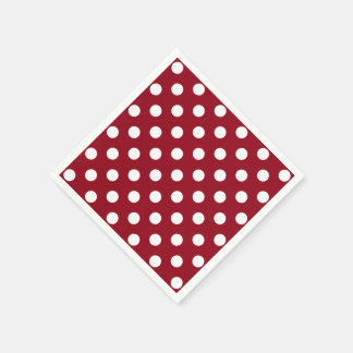 White Polka Dots on Crimson Red Serviette