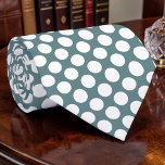 White Polka Dots on Dusty Blue Custom Necktie Krawatte<br><div class="desc">This custom necktie features a timeless design of crisp white polka dots elegantly set against a sophisticated dusty blue background. Perfect for adding a touch of personality and style to any outfit, this necktie is a versatile accessory that transitions seamlessly from the office to special occasions. Made with quality materials,...</div>