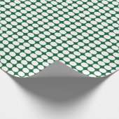 White Polka Dots on Green Geschenkpapier (Ecke)