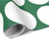 White Polka Dots on Green Geschenkpapier (Rolleneckpunkt)