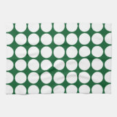 White Polka Dots on Green Handtuch (Horizontal)