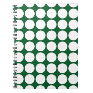 White Polka Dots on Green Notizblock